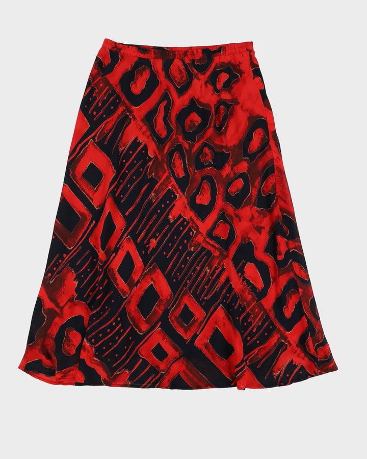 Vintage 90s Carole Little Red Printed Maxi Skirt - XL