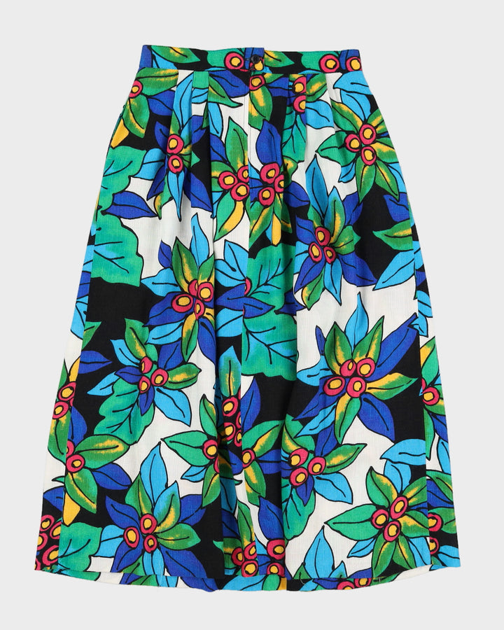1990s Mr Leonard Blue Patterned Skirt - M