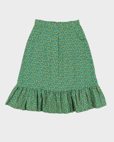 Green Floral Patterned Skirt - S