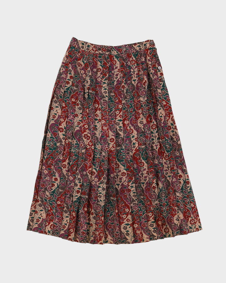 Vintage 80s Jaegar Pleated Midi Skirt - XS
