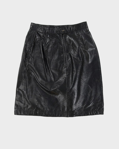 Vintage 70s Wilsons Black Leather Mini Skirt - XS/S