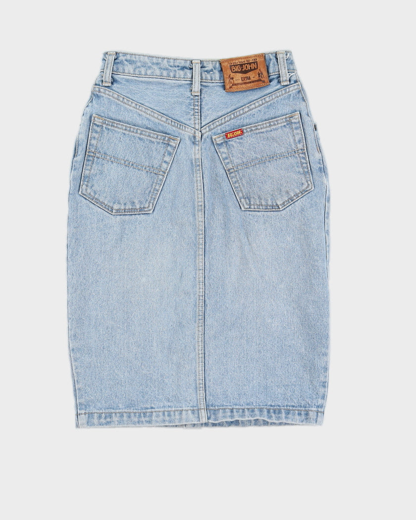 Vintage 90s Big John Light Wash Denim Button Skirt - XS