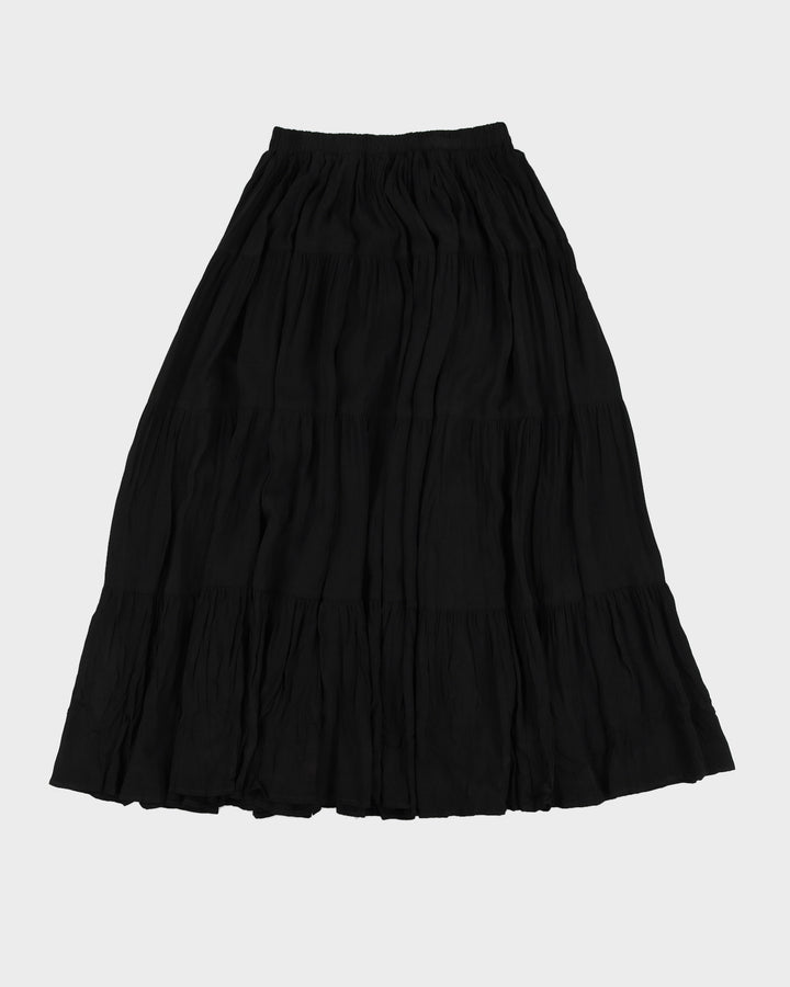 Vintage Circle T By Marilyn Lenox Panelled Flowy Black Skirt - L