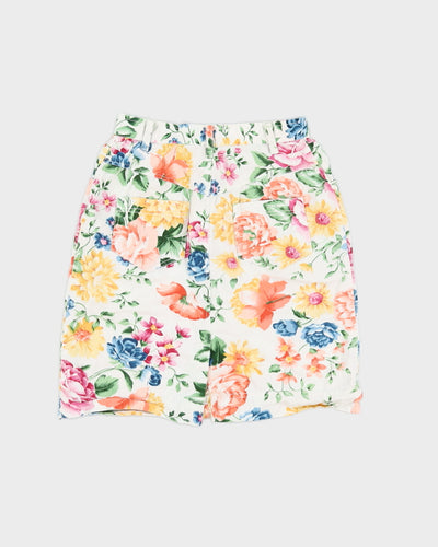 Vintage 90s Express Floral Mini Skirt - S/M
