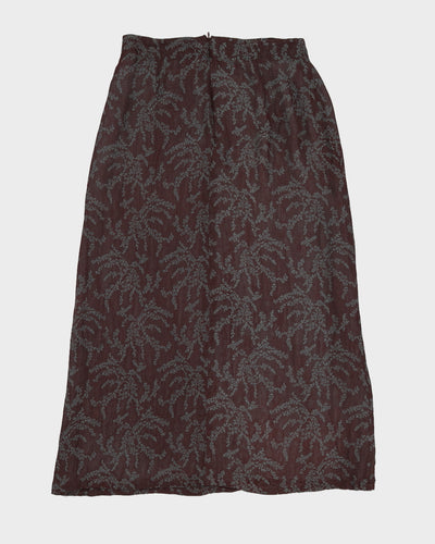 Y2K 00s Shi-Ji Purple & Blue Floral Maxi Skirt - M