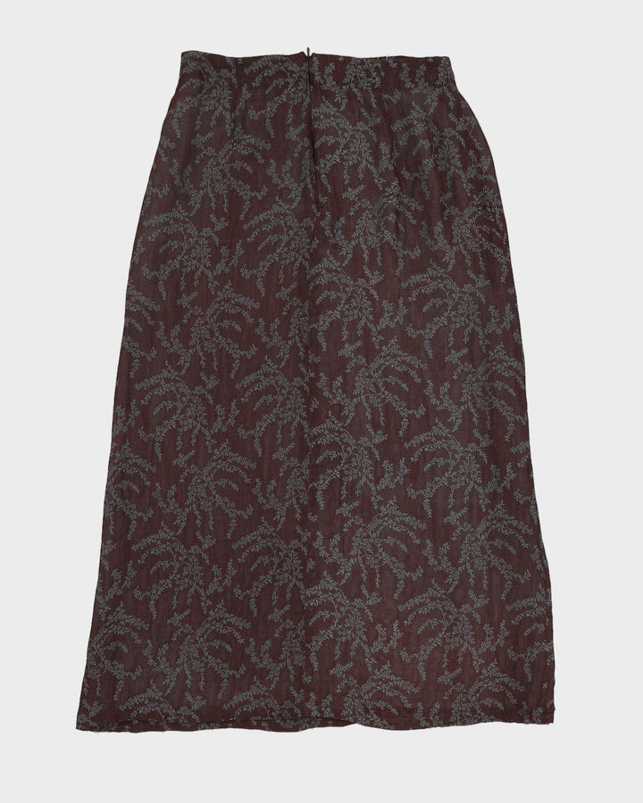 Y2K 00s Shi-Ji Purple & Blue Floral Maxi Skirt - M