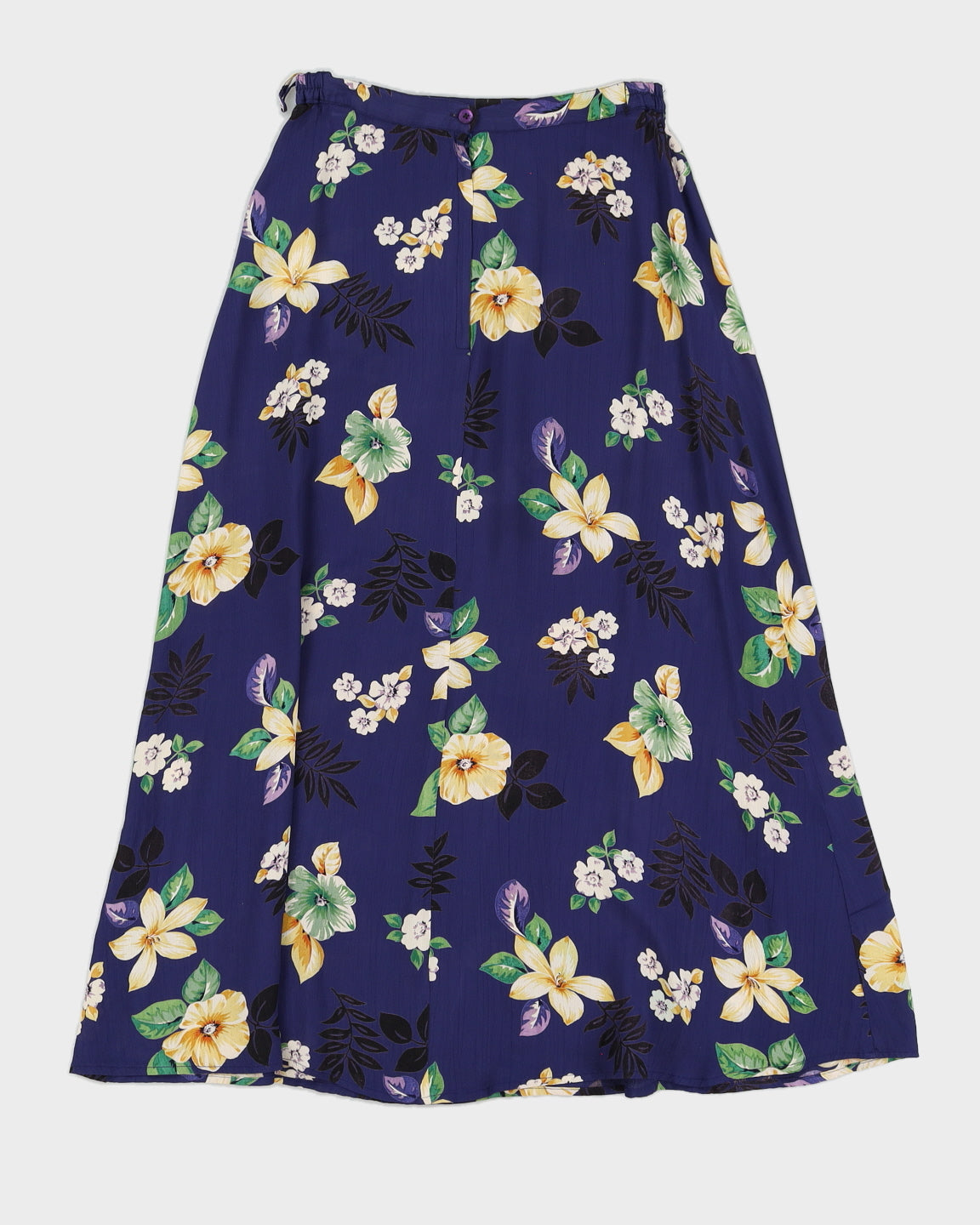 Blue Floral Midi Pencil Skirt - S