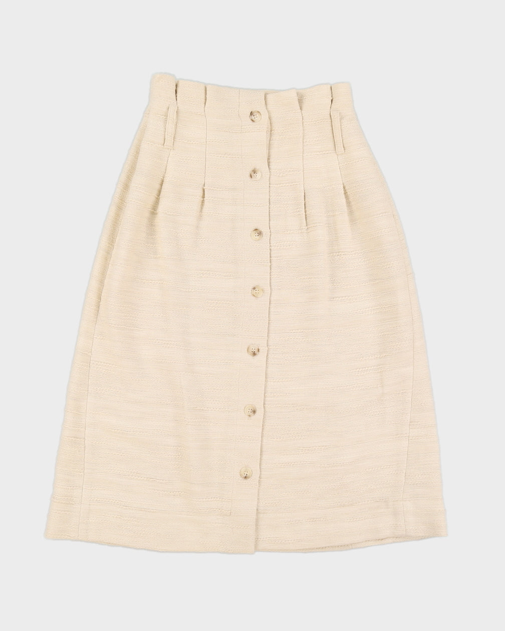 Sezane Cream Woven A-Line Skirt - XS