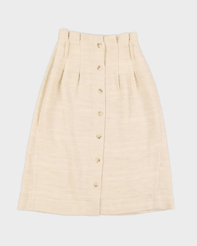 Sezane Cream Woven A-Line Skirt - XS