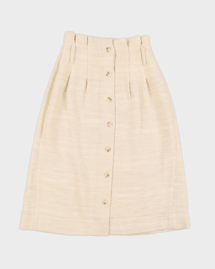 Sezane Cream Woven A-Line Skirt - XS