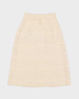 Sezane Cream Woven A-Line Skirt - XS