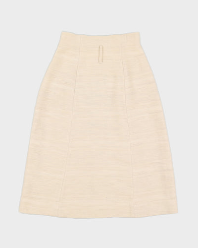 Sezane Cream Woven A-Line Skirt - XS