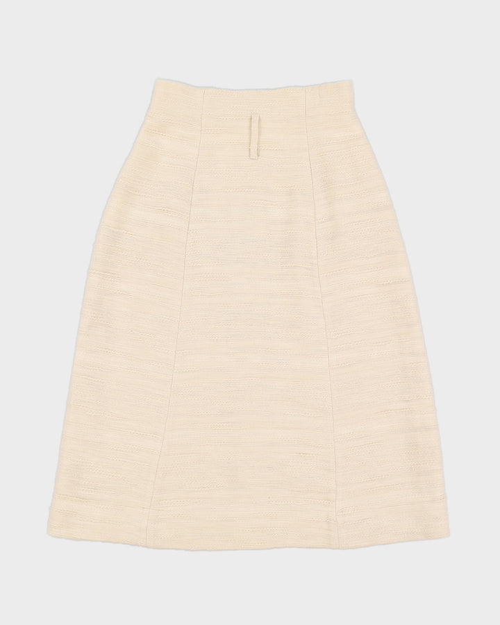 Sezane Cream Woven A-Line Skirt - XS
