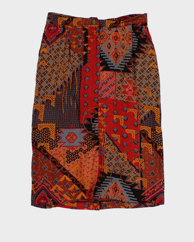 Geometric Patterned Midi Skirt - S