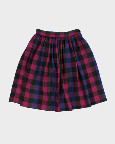 Purple Plaid Skirt - XS
