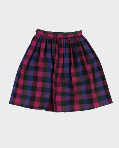Purple Plaid Skirt - XS