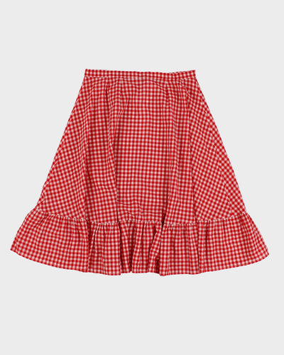 Red Gingham Skirt - S