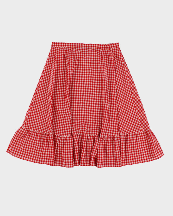 Red Gingham Skirt - S