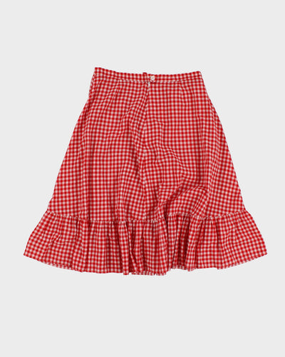 Red Gingham Skirt - S