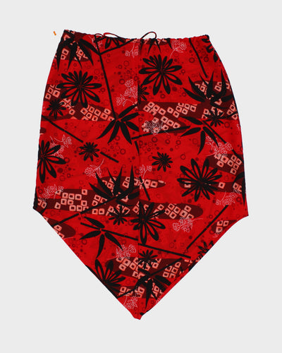 Y2K Red Low Waisted Beach Skirt - S