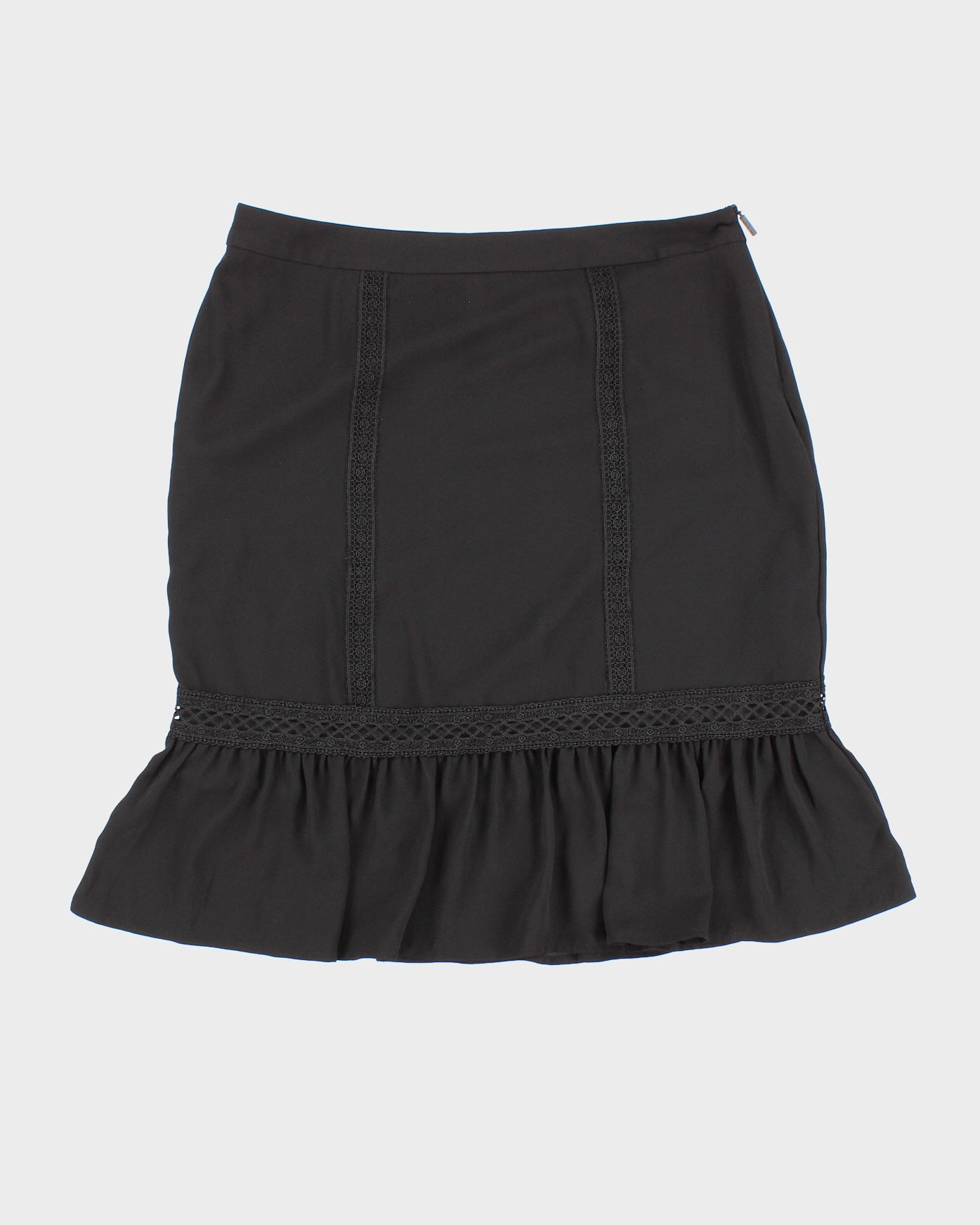 Karl Lagerfeld Black Lace Detail Mini Skirt - M