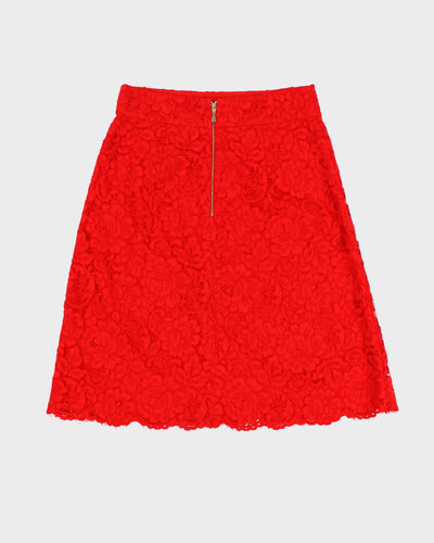 Red Lace Kate Spade Midi Skirt - XS