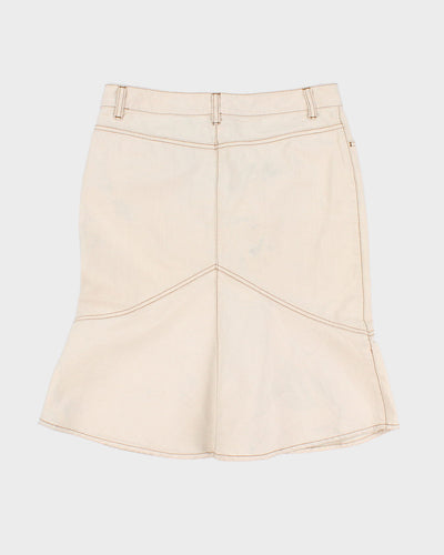 Y2K 00s DKNY Cream Midi Skirt - M