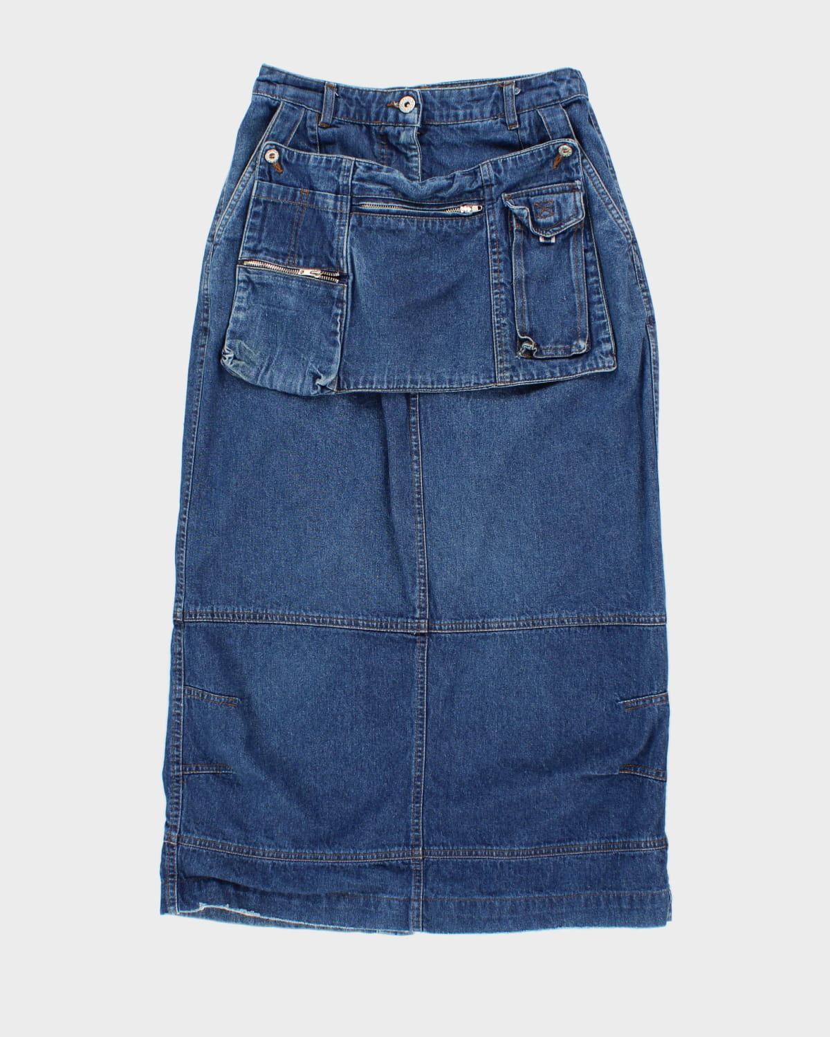 Vintage 90s Oilily Denim Artist's Utility Skirt - S
