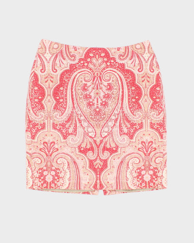 Tommy Hilfiger Pink Woven Patterned Skirt - M