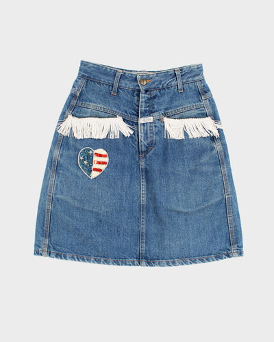 Vintage 4th of July Denim Skirt - S