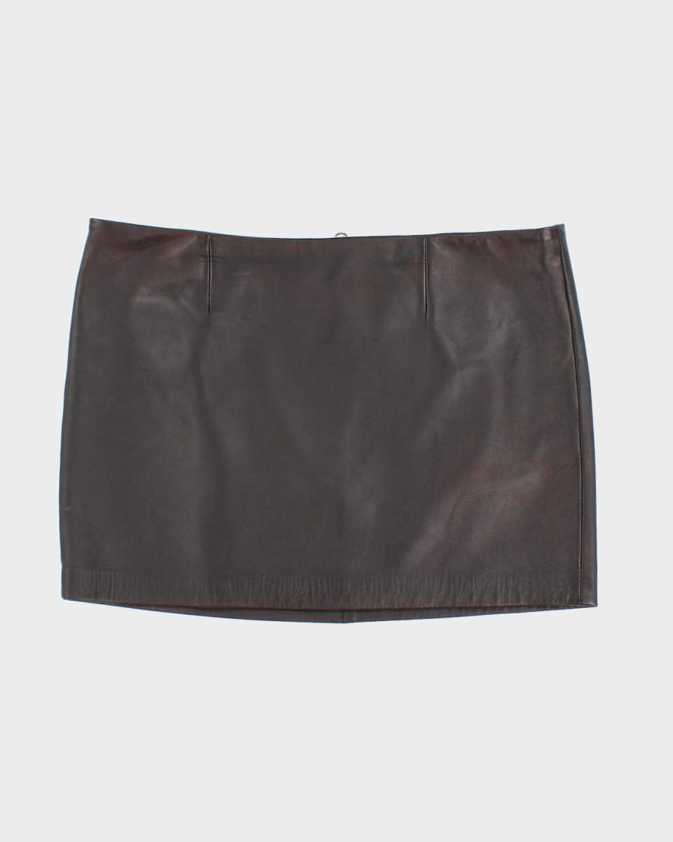 Y2K 00s Mackage Leather Mini Skirt - M