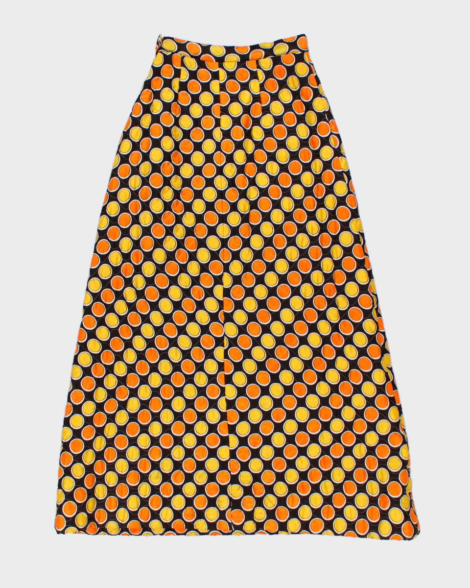 Vintage Circular Print Handmade Midi Skirt - XS