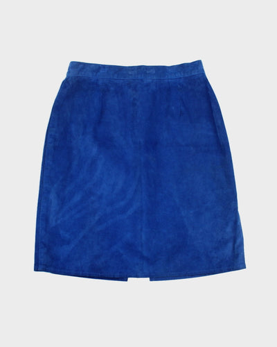 Royal blue leather skirt sale