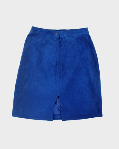 Vintage 80's Blue Leather Skirt - W:37