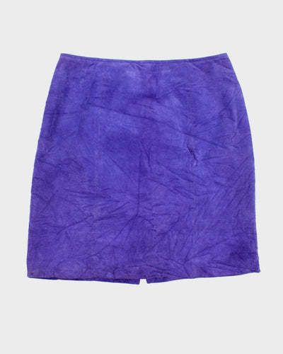 80's Leather Suede Indigo Pencil Skirt - W30