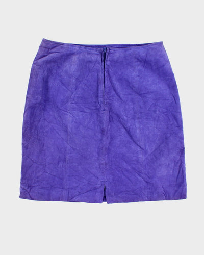 80's Leather Suede Indigo Pencil Skirt - W30