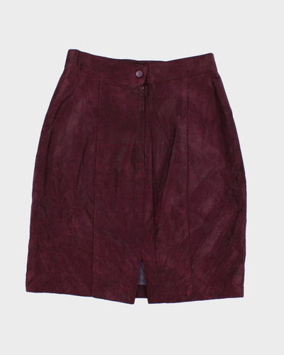 80's Leather Suede Purple Patterned Skirt - W26