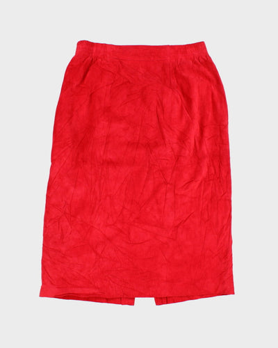 80's Leather Suede Red Skirt - W31