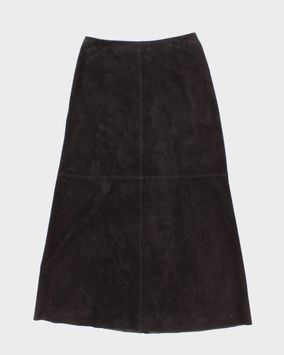 90's Leather Suede Black Skirt - W30