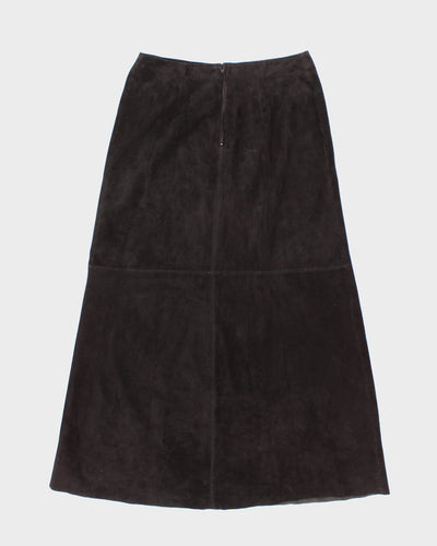 90's Leather Suede Black Skirt - W30