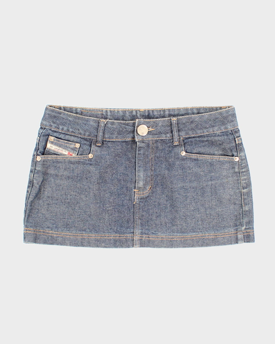 Y2K Blue Denim Mini Skirt - W:32