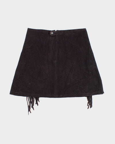 Vintage Katch Me West Suede Fringed Skirt - L