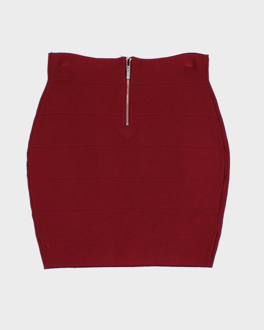 Womens Burgundy Guess Mini Skirt - M