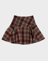 Vintage Women's Burgundy Plaid Mini Skirt - S