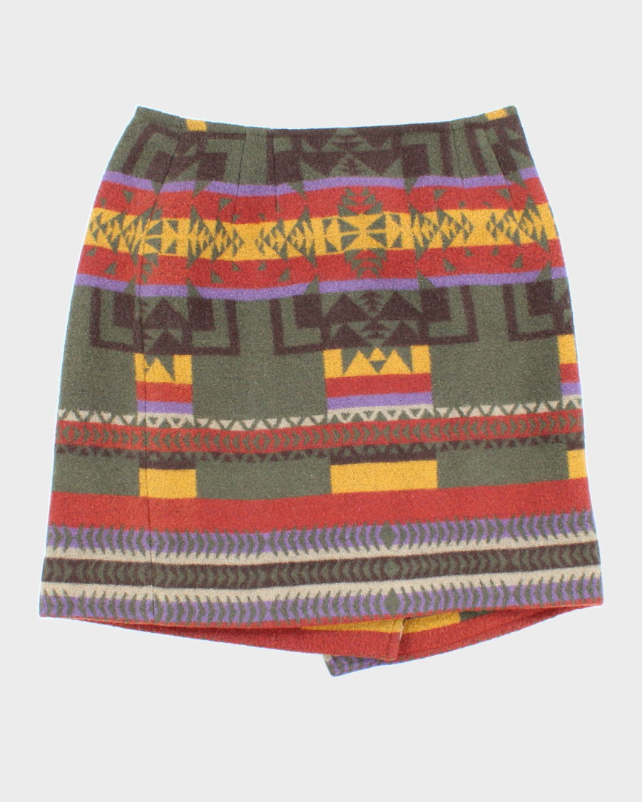 Vintage Women's Navajo Print Wrap Skirt - M