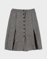 Vintage 1980s Grey Wool Skirt - S