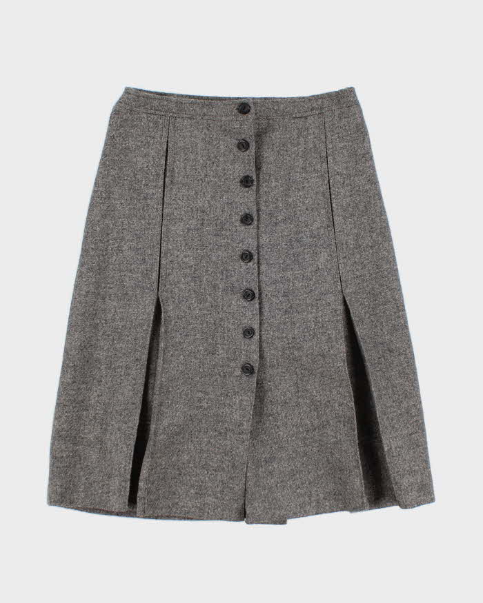 Vintage 1980s Grey Wool Skirt - S