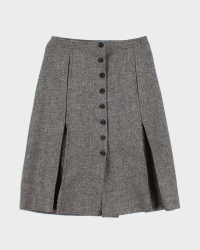 Vintage 1980s Grey Wool Skirt - S