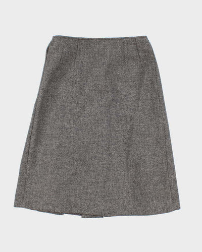 Vintage 1980s Grey Wool Skirt - S