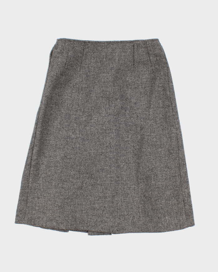 Vintage 1980s Grey Wool Skirt - S